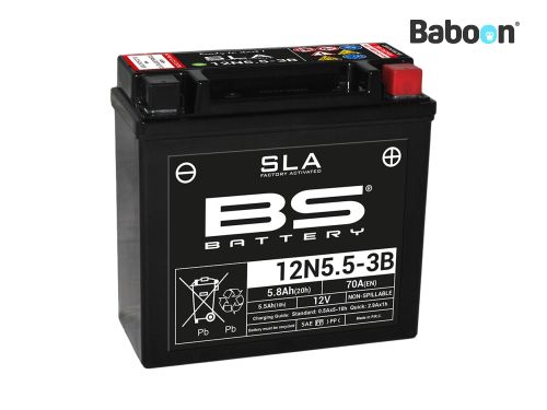 BS Battery Accu AGM 12N5.5-3B SLA Onderhoudsvrij fabriek geactiveerd