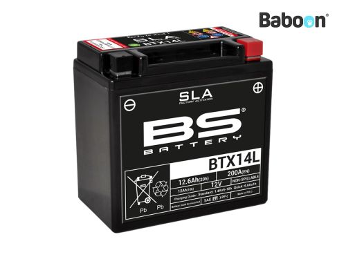 BS Battery Accu AGM BTX14L (YTX14L) SLA Onderhoudsvrij fabriek geactiveerd